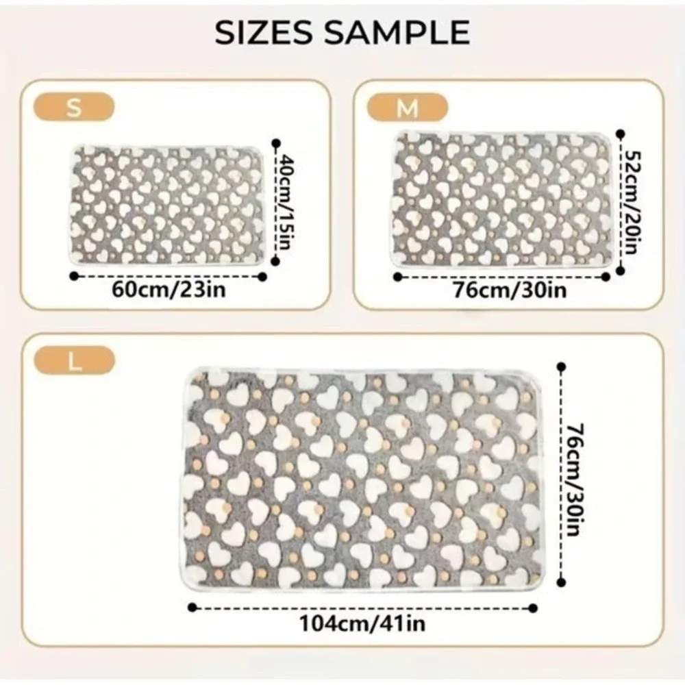 Warm Soft Plush Premium Fleece Pet Cat Dog Heart Blanket DK GRAY‎ 41'x30